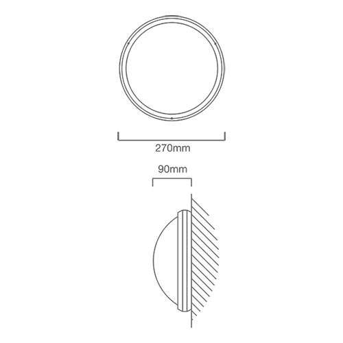 Graphite Bulkhead Light