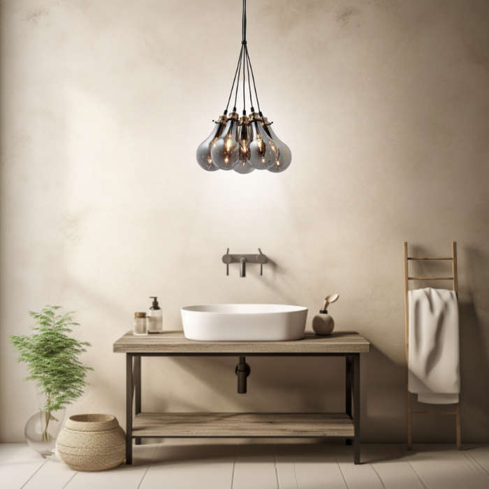 Luciana 5 Light Smoke Grey Pendant