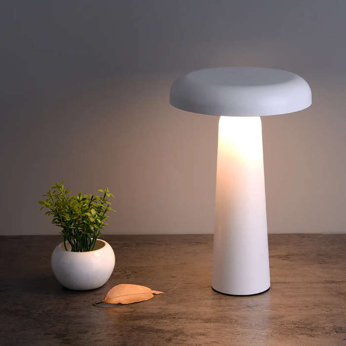 Boletus White LED Table Lamp Rechargeable Dimmable