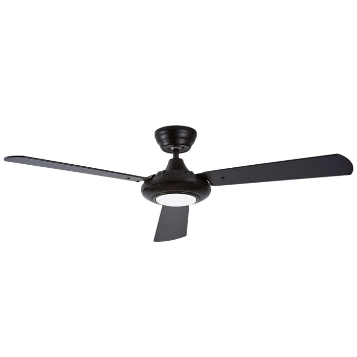 3 Blade LED Ceiling Fan - Black & Brown Reversible Blades