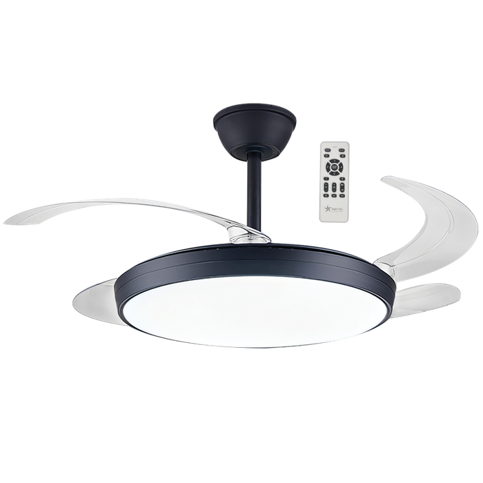 Black Retractable LED Ceiling Fan