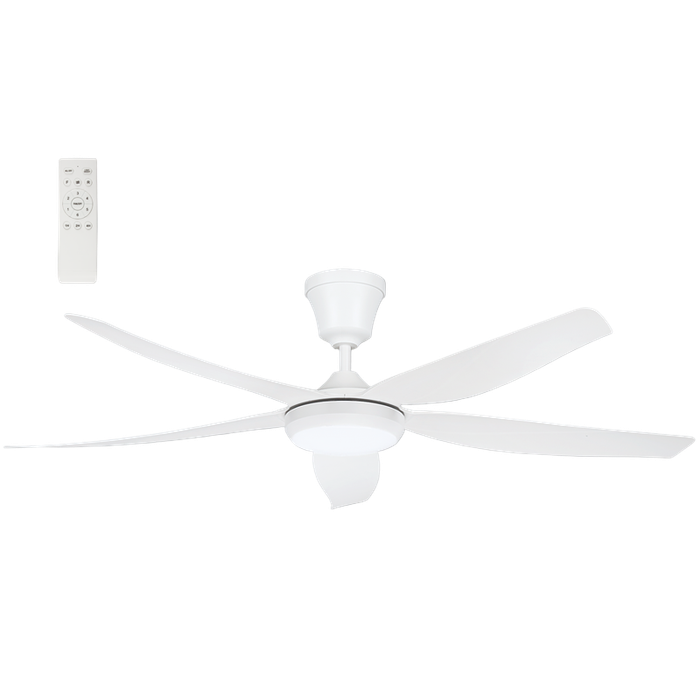 56" White Ceiling Fan with ABS Blades & 3CCT LED