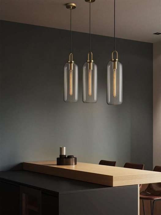 Nougat Glass Antique Brass Pendant Light