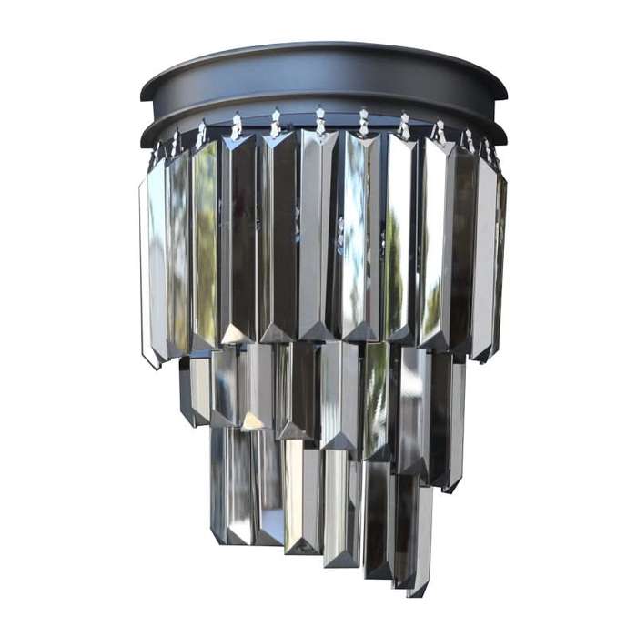 Greta Black Crystal Wall Light