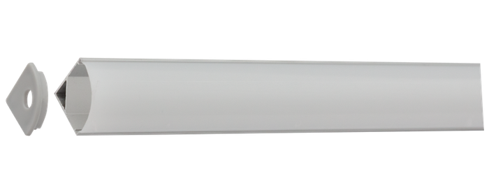 LED Extrusion with Frosted Cover - Corner A13 Profile Complete (2m)