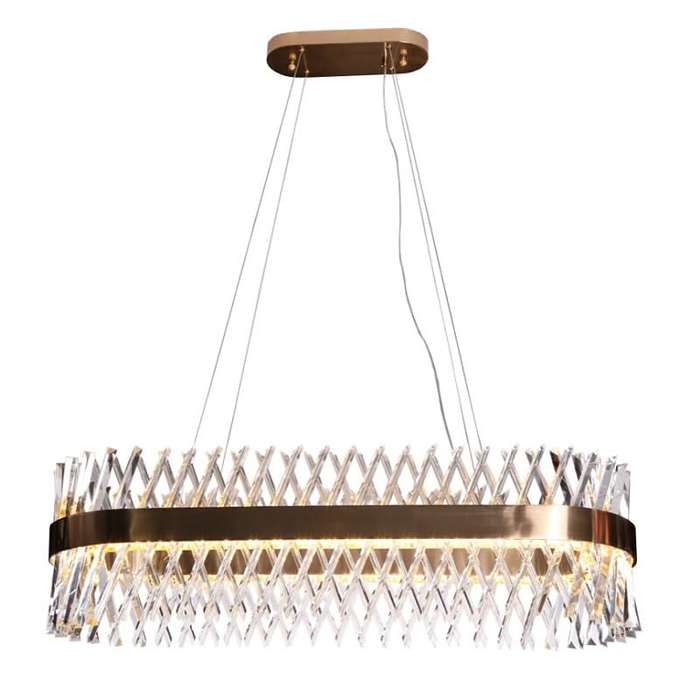 Oval & Gold Crystal Chandelier