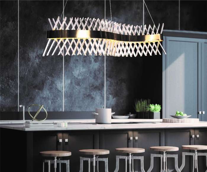 Wave Gold & Crystal Chandelier