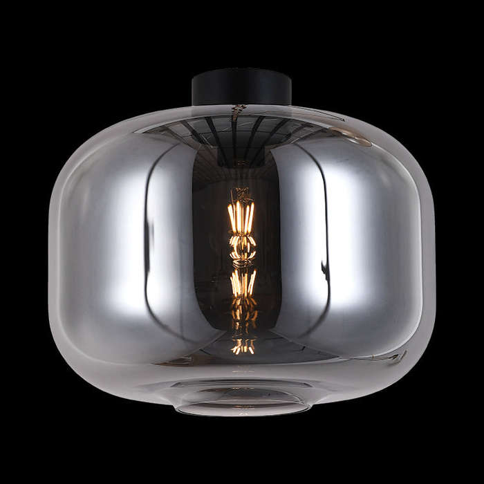 Glass Smoke Black Ceiling Light IP20