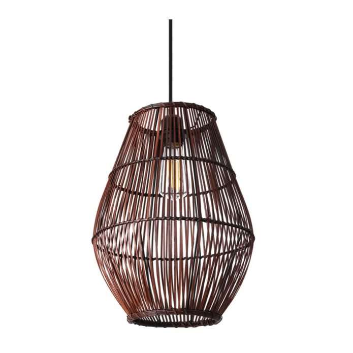 Coffee Rattan Pendant 300