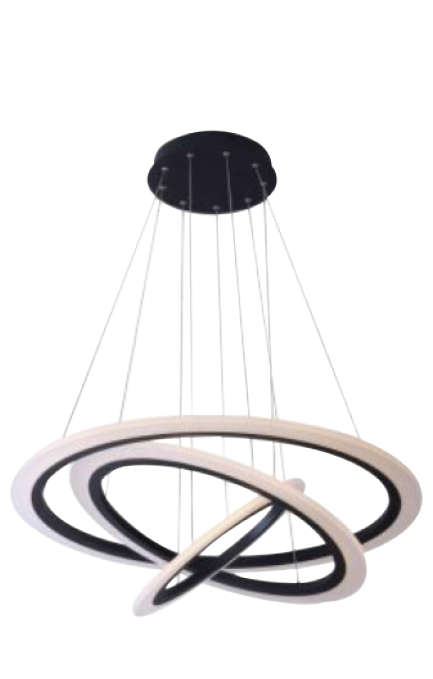 3-Ring Black Dimmable LED Pendant