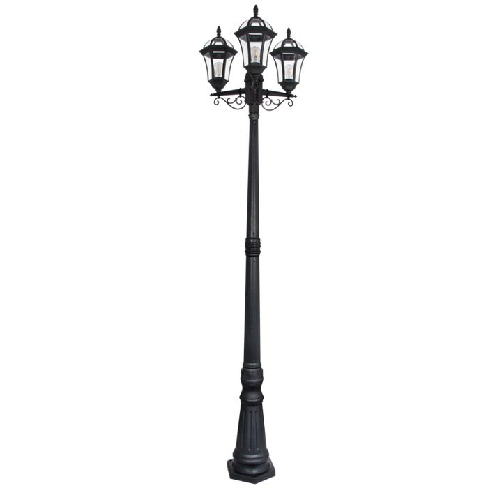 Eclipse 3 Light Poly Post Lamp - Coastal