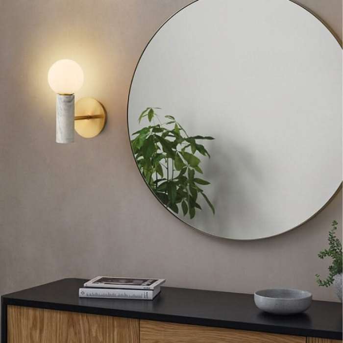Ollie White Marble Wall Light