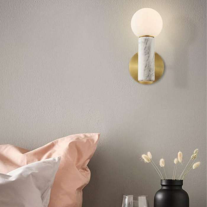 Ollie White Marble Wall Light