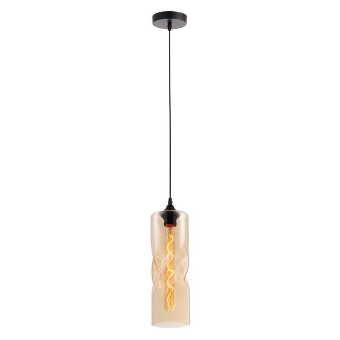 Twisted Glass Amber Pendant Light