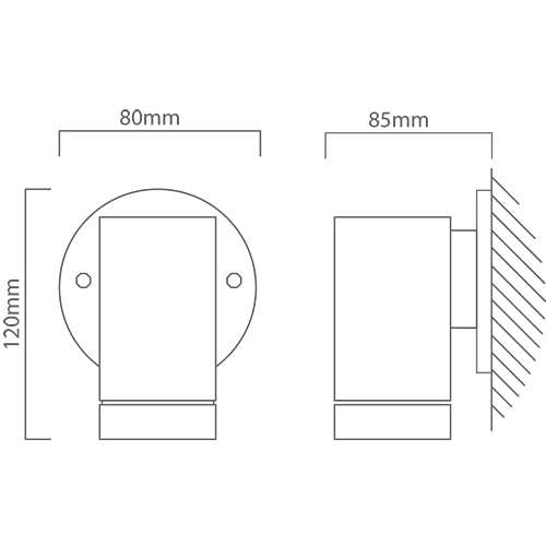 Black Outdoor Wall Light - Down-Facing