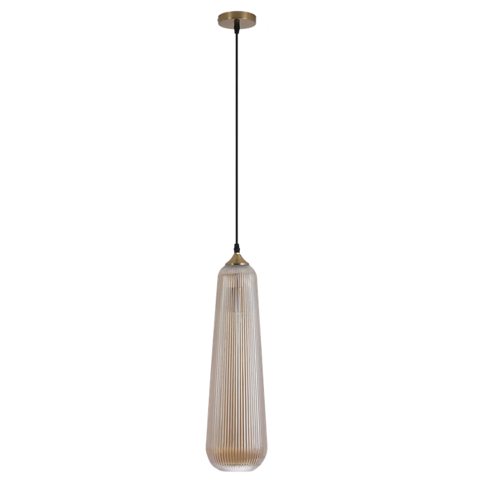Loma Fluted Amber Pendant Light