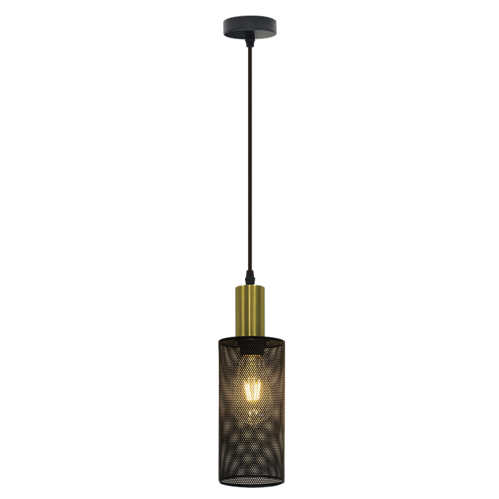 Chaluma Solo Black & Gold Mesh Pendant Light