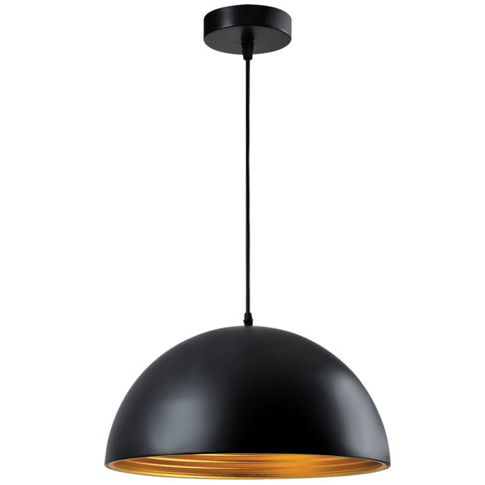 Vogue Black & Gold Dome Pendant Light