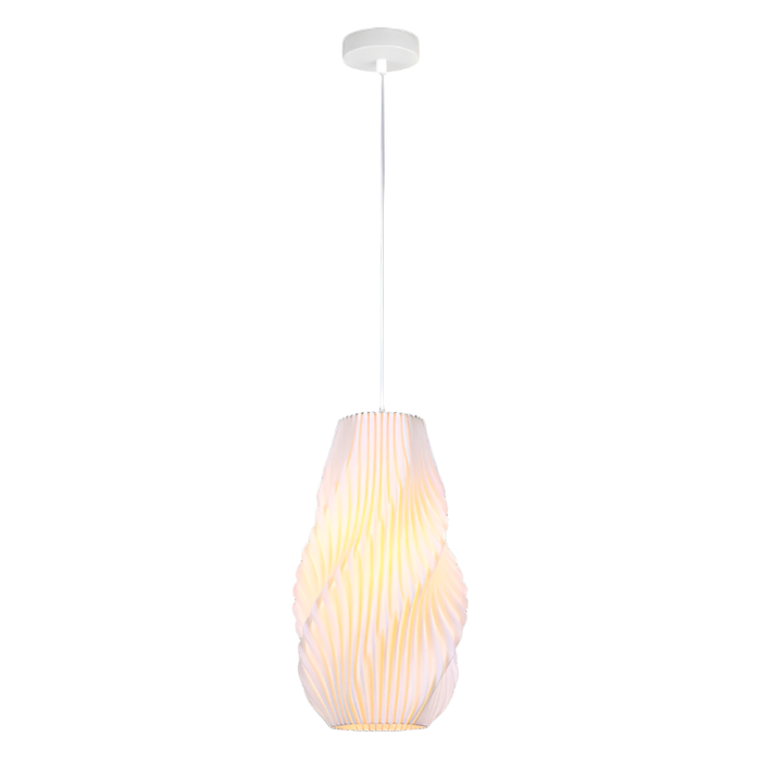 Snowdrop 3D Printed White Pendant (Recycled)