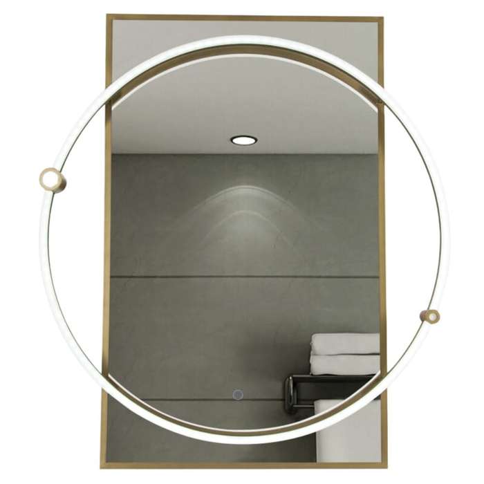 Binary Black or Brass LED Mirror