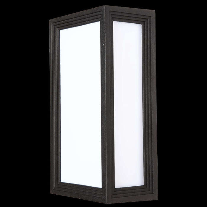 Rectangular Black Outdoor Wall Light IP44