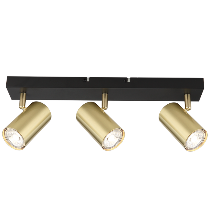 Punch Black & Gold 3 Light Spotlight