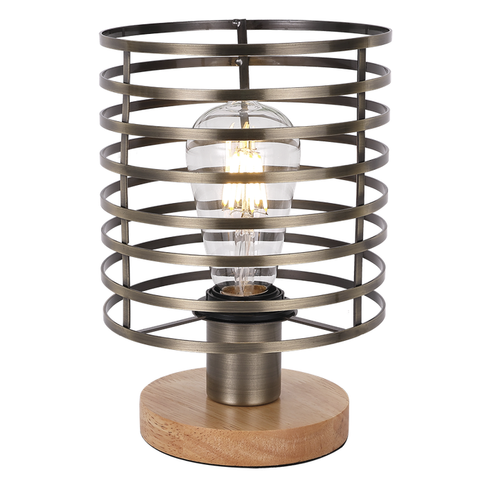 Butterworth Antique Brass and Wood Table Lamp