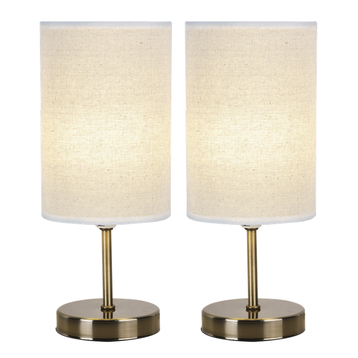Antique Brass Table Lamps - Twin Pack