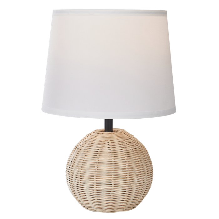 Ammeline Rattan & White Table Lamp