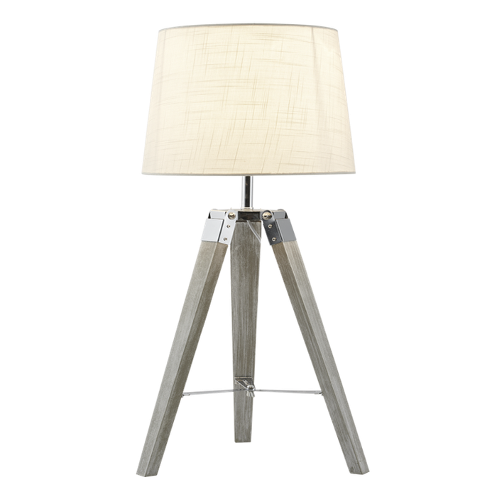 Arabella Wood & Chrome Table Lamp