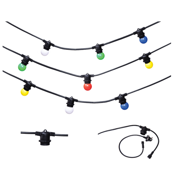 5 Meter Connectable Festoon Light Cable - Colour Bulbs