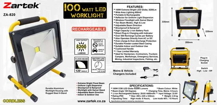 100W Rechargeable Portable Worklight