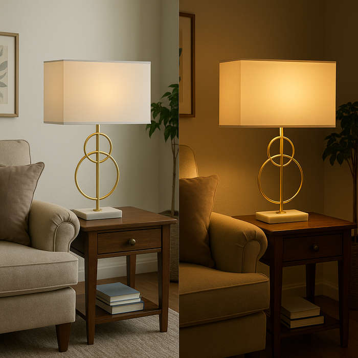 Beethoven Gold & Marble Table Lamp