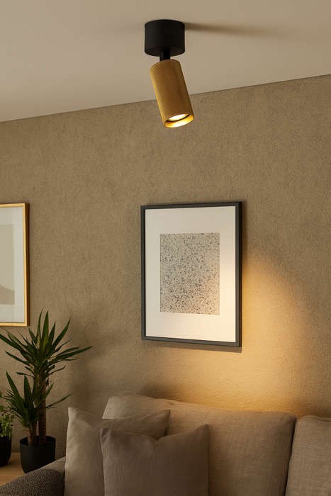 Boston Black & Annealed Gold Surface Mount Spotlight