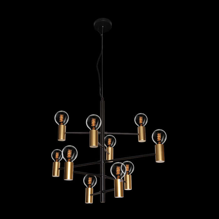 Constellation 10 Light Black & Gold Pendant