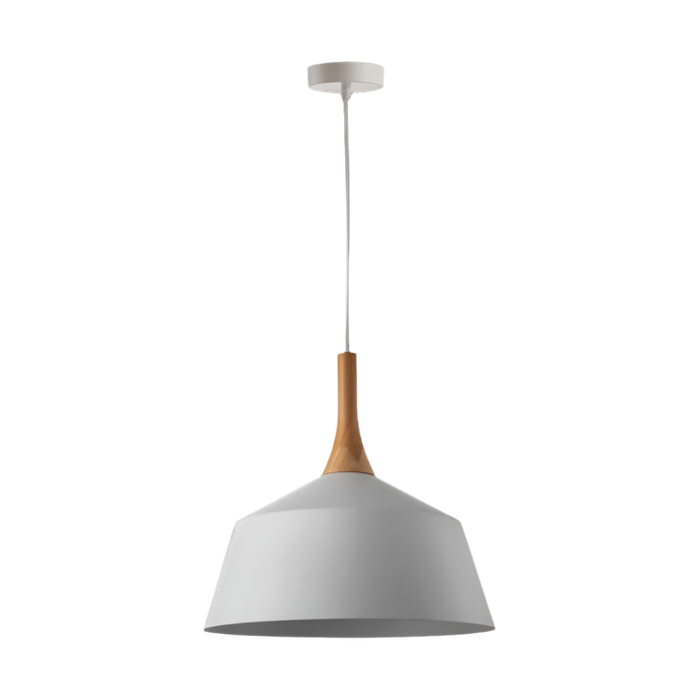 White and Wood Pendant Light