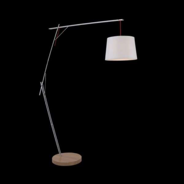 Cantilever Floor Lamp with Foot Switch and White Shade