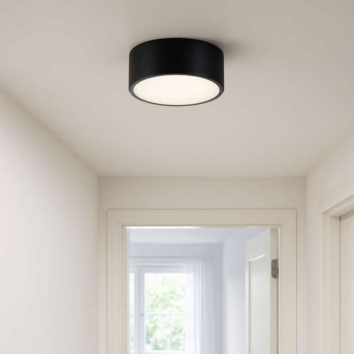 Broadmerston Black LED Ceiling Light - Matte Finish 3000K