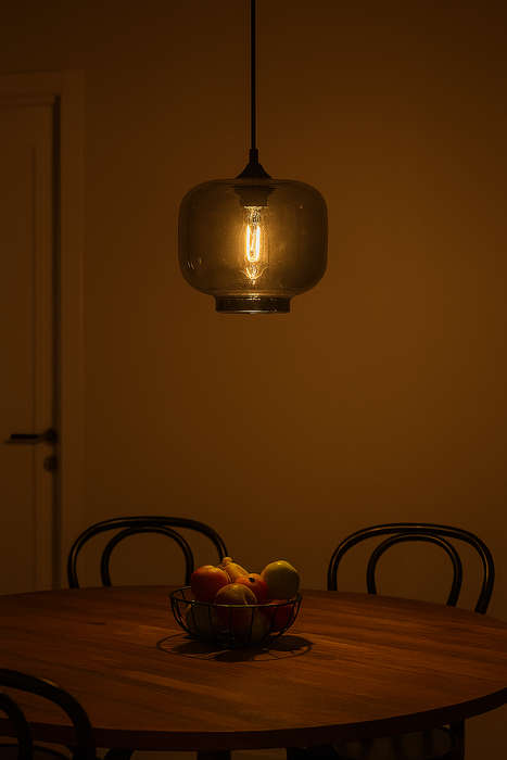 Smoke Grey Elza Glass Pendant (Spazio)