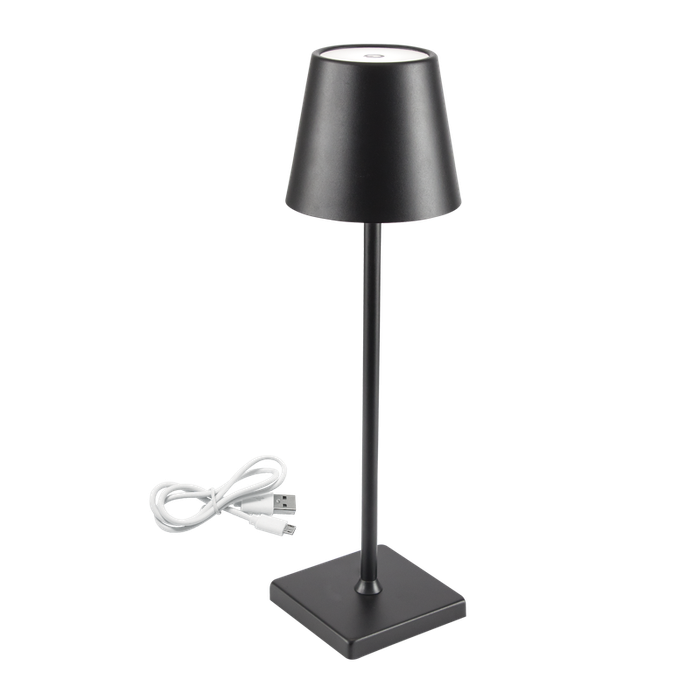 Bright Black LED Table Lamp Rechargeable Dimmable IP20