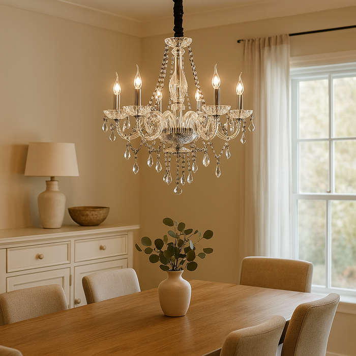 6 Arm K9 Crystal Chandelier