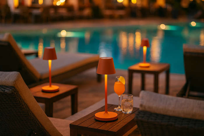 Trevi Micro Red  Rechargeable Dimmable Table Lamp