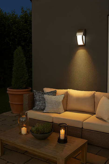 Stainless Steel Outdoor Wall Light Frosted Glass