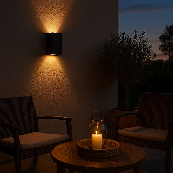 4W Black PC Outdoor LED Wall Light, IP65 Up & Down Facing