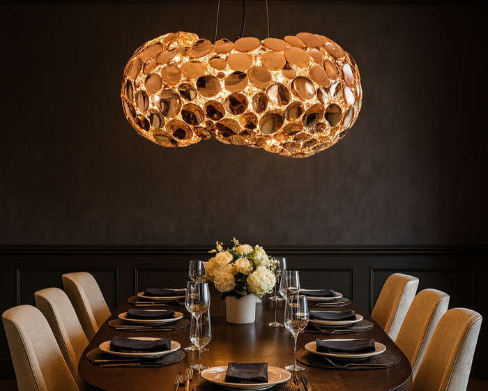 Pendant Metal 470mm Rose Gold E27