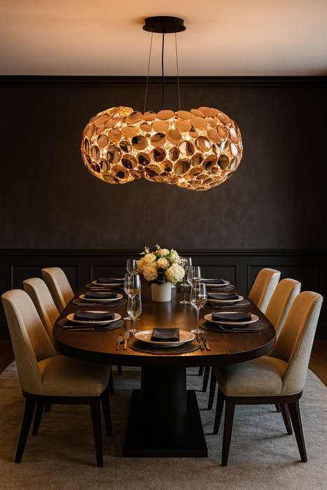 Pendant Metal 470mm Rose Gold E27