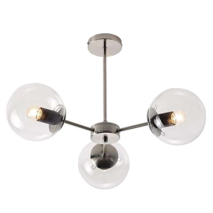3 Light Satin Chrome Pendant