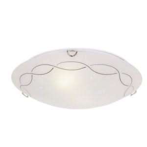 Large Chrome Ceiling Light - Frosted Glass