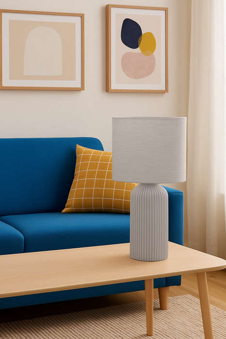 Grey Tall Ceramic Table Lamp