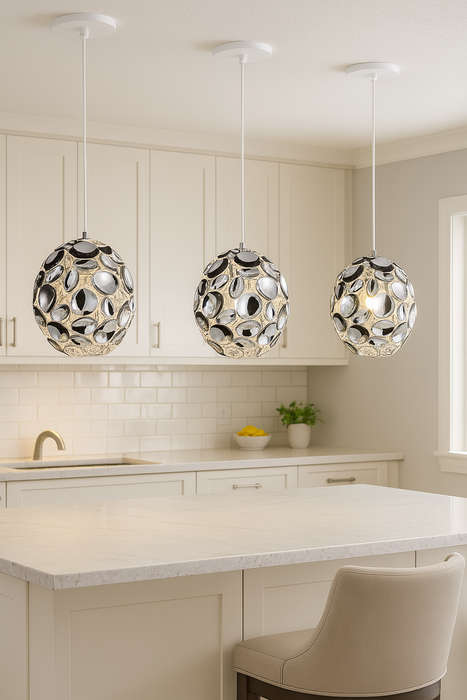 Pendant Metal 180mm Chrome E27